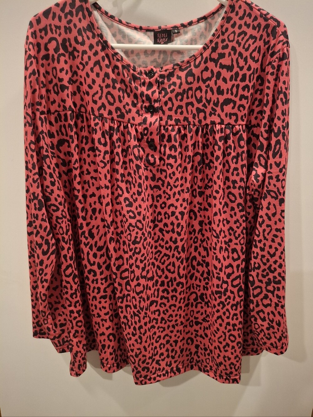 Pink Leopard Print Long Sleeve Tee